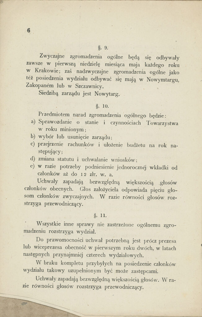 Druga wersja poprawionego pierwszego statutu opracowana przez Feliksa Pławickiego i księdza dr -a Eugeniusza Janotę zaakceptowana i zatwierdzona przez Namiestnictwo i wydrukowana przez drukarnię we Lwowie